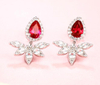 Pear Cut Ruby Earring Double Wear 925 Romantic Earring Jewelry Valentine's Gifts