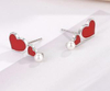 Red Love Earrings 925 Sterling Silver Gold-plated Personalized Earrings