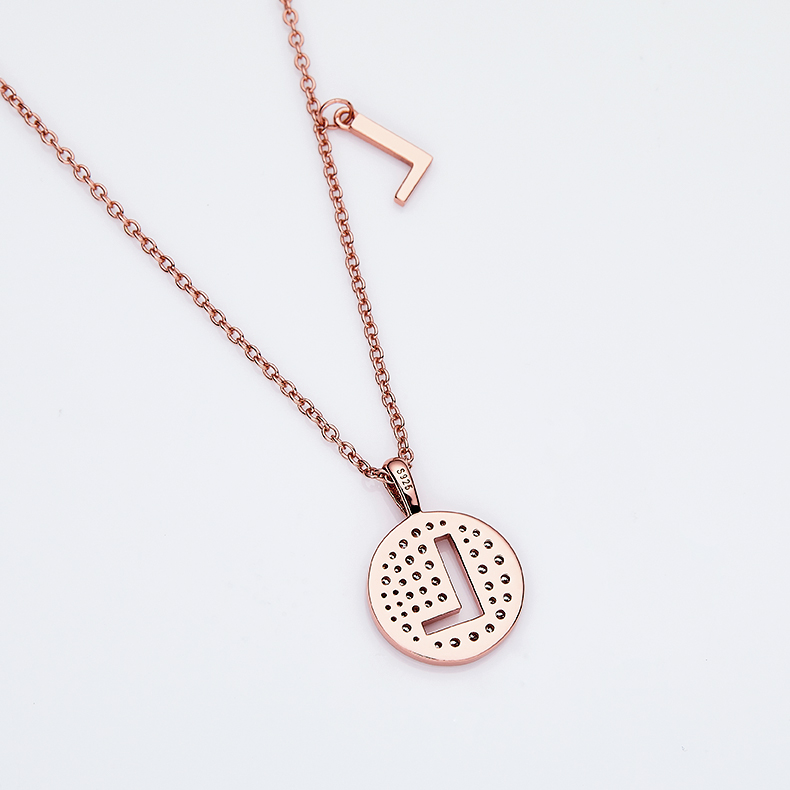 Alphabetic series L Lovely Rose Gold Necklace