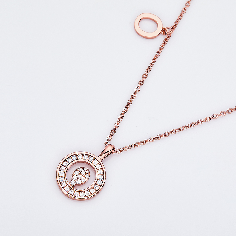 Alphabetic series O Lovely Rose Gold Necklace