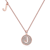 Alphabetic series J Lovely Rose Gold Necklace