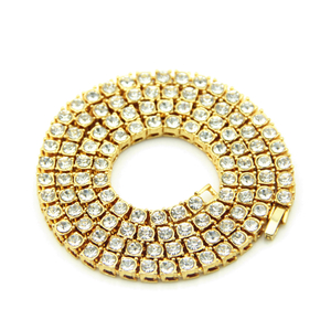 Hip Hop Single Row Rhinestone Alloy Necklace