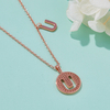 Alphabetic series U Lovely Rose Gold Necklace