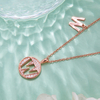 Alphabetic series W Lovely Rose Gold Necklace