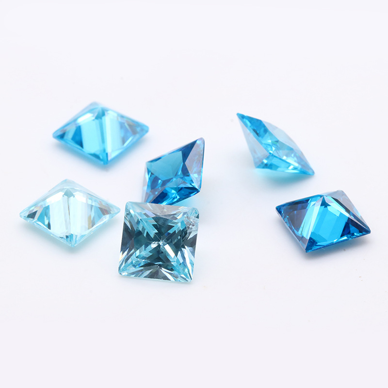 Factory Wholesale 3EX Blue VVS Princess Cubic Zirconia