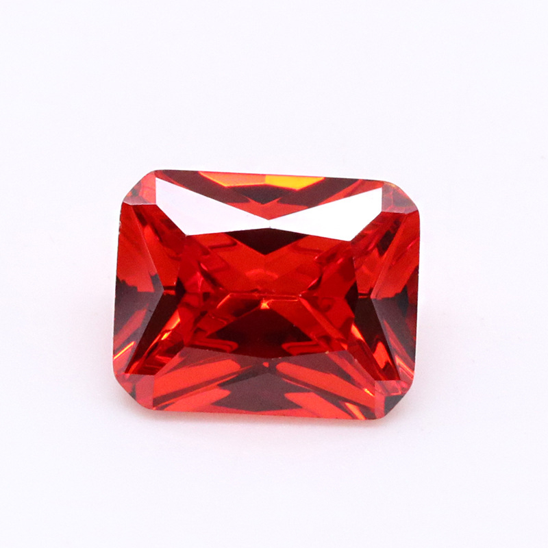 3A Red Bright High Quality Rectangle Cubic Zirconia