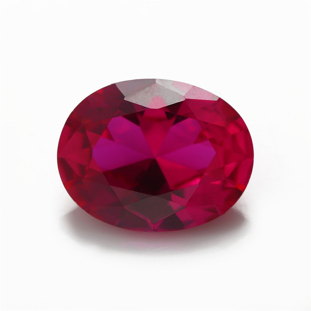 5# Red Corundum Wholesale Oval High Quality Ruby Artificial Gems for Jewelry