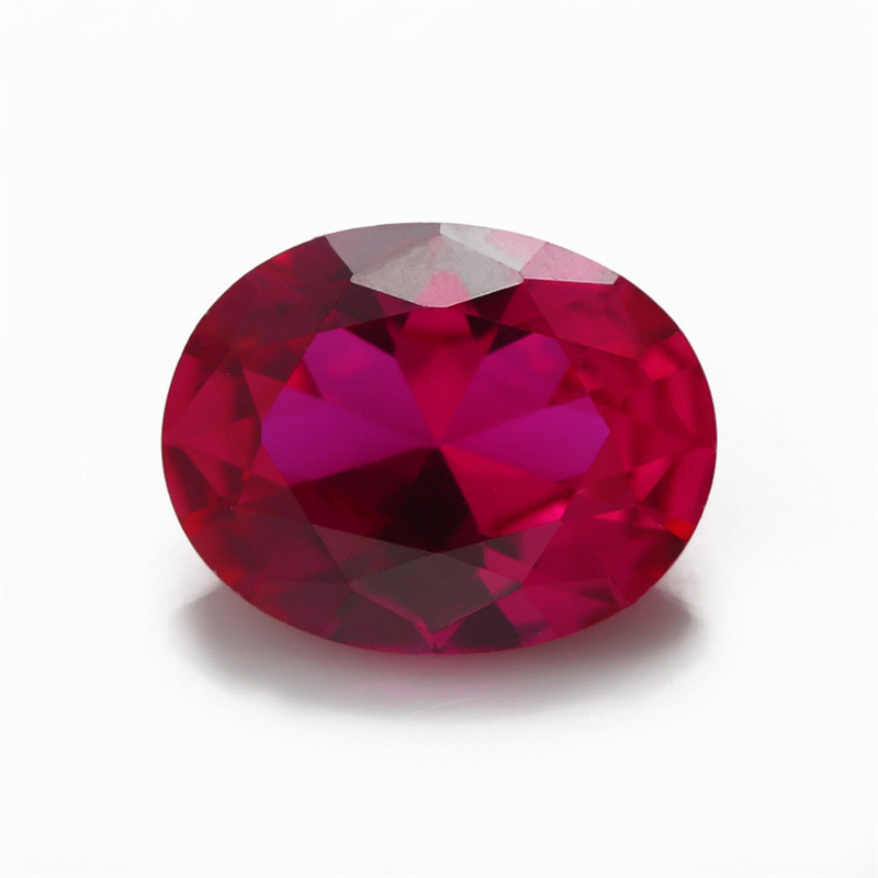 5# Red Corundum Wholesale Oval High Quality Ruby Artificial Gems for Jewelry