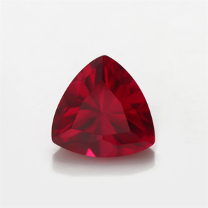 8 # Red Corundum Fat Triangle Artificial Ruby Ring Accessories