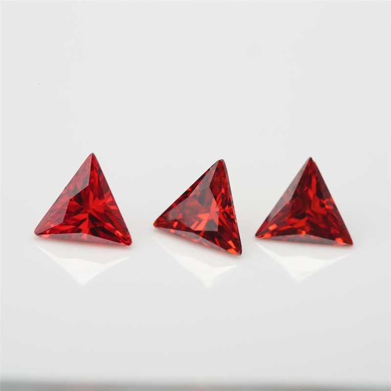 5A Bright Red Manufacture Wholesale Triangle Cubic Zirconia for Jewelry